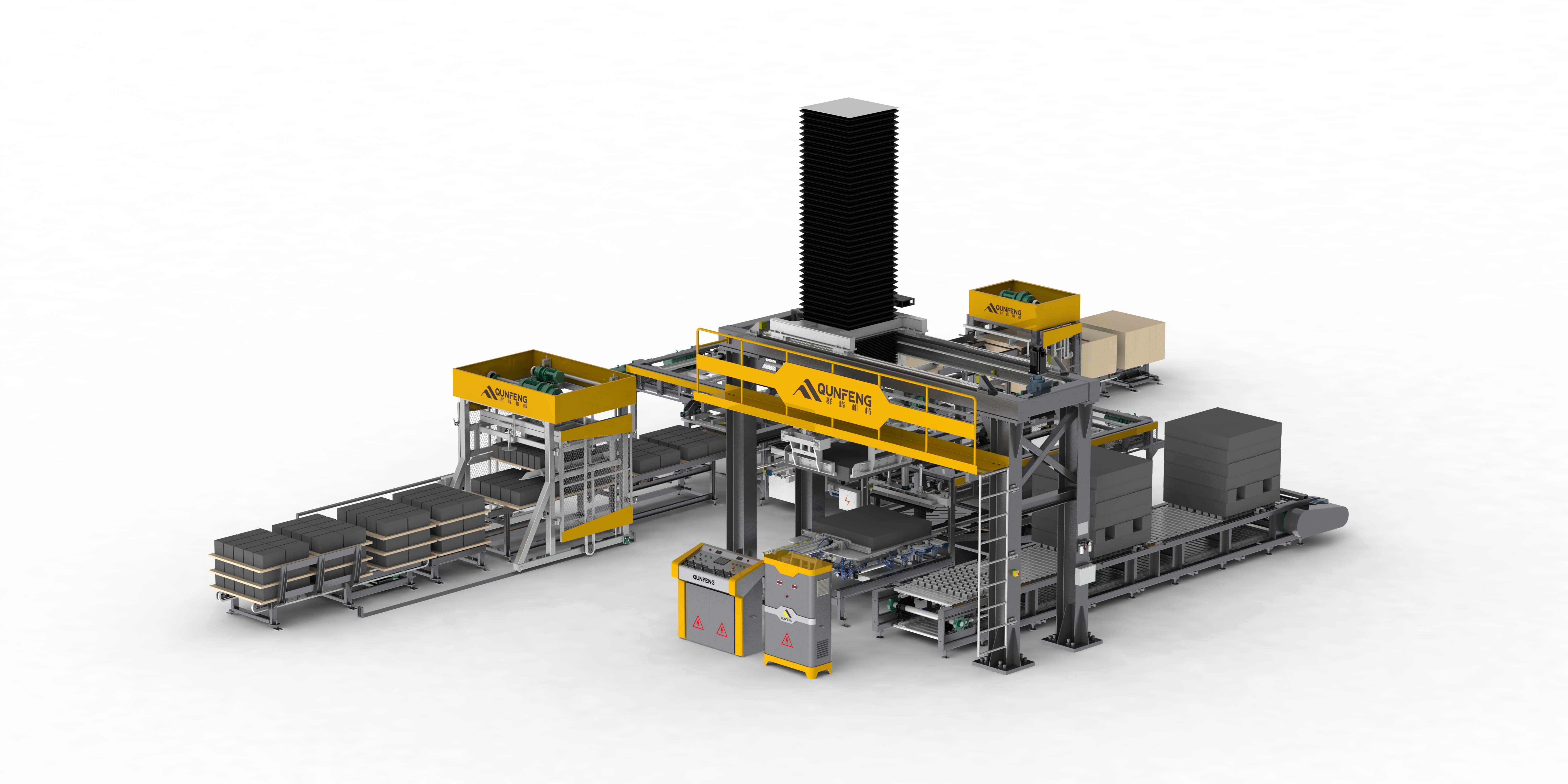 Высокопозиционная система паллетирования QMD1200G для бетонных блоков